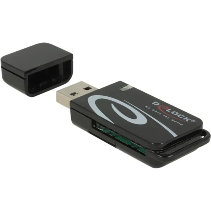 Delock Mini USB 2.0 Card Reader mit SD und Micro SD Slot
