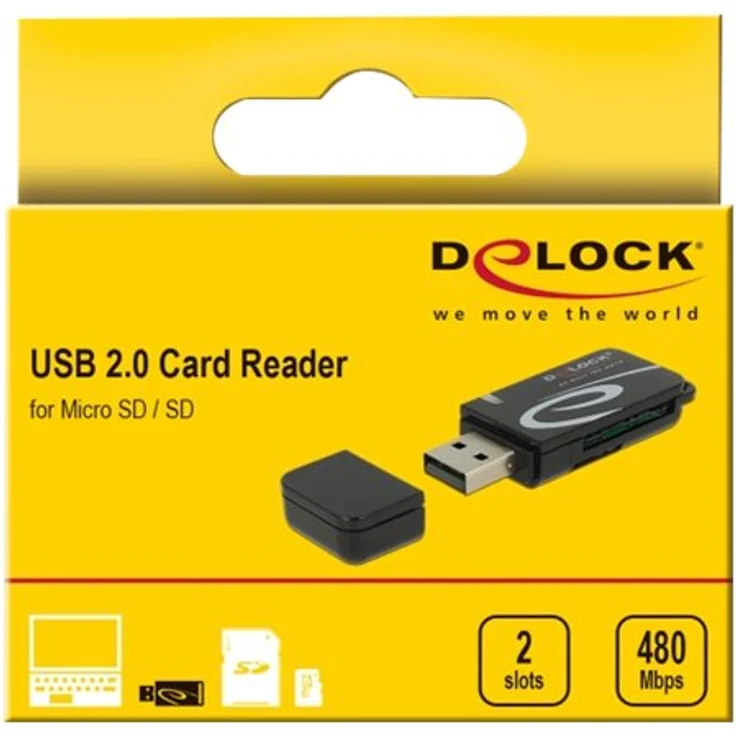Delock Mini USB 2.0 Card Reader mit SD und Micro SD Slot – Bild 2