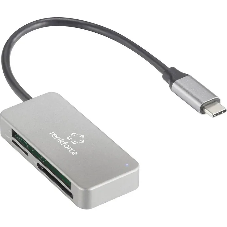 Renkforce Externer Speicherkartenleser USB-C 5Gbps, Silber (RF-5151020)
