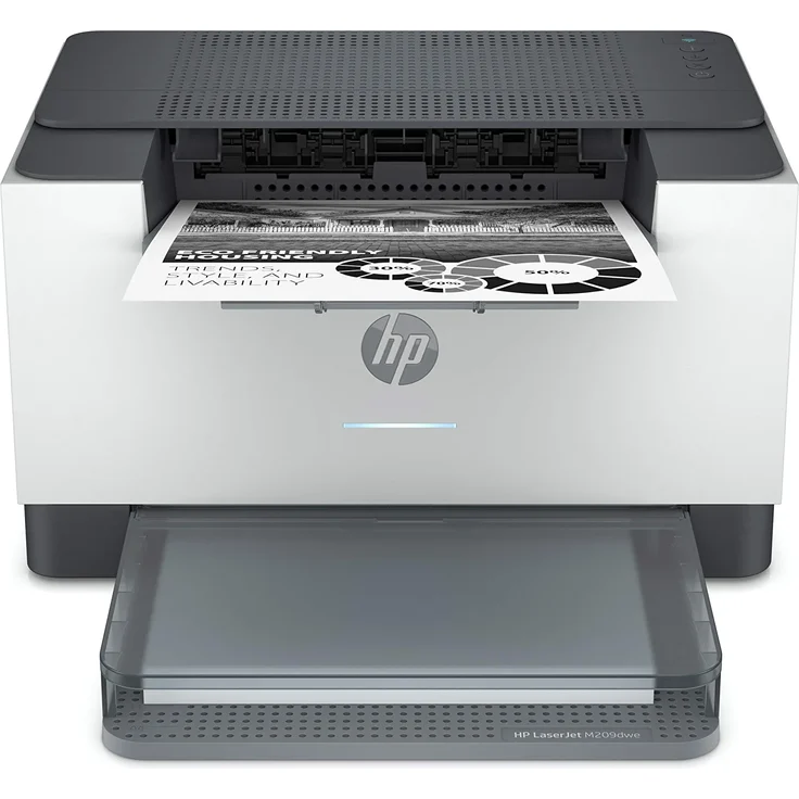 HP LaserJet M209dwe Schwarzweiß-Laserdrucker (WLAN, USB, Airprint, A4, A5, A6, B5, Instant Ink) – Bild 1