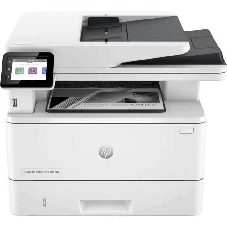 HP LaserdruckJet Pro MFP 4102dw - Laserdruck (3-in-1 Multifunktionsdrucker) Mono, 1200 x1200 dpi Druckauflösung, 40 ppm Druckgeschwindigkeit (s/w) 2Z622F
