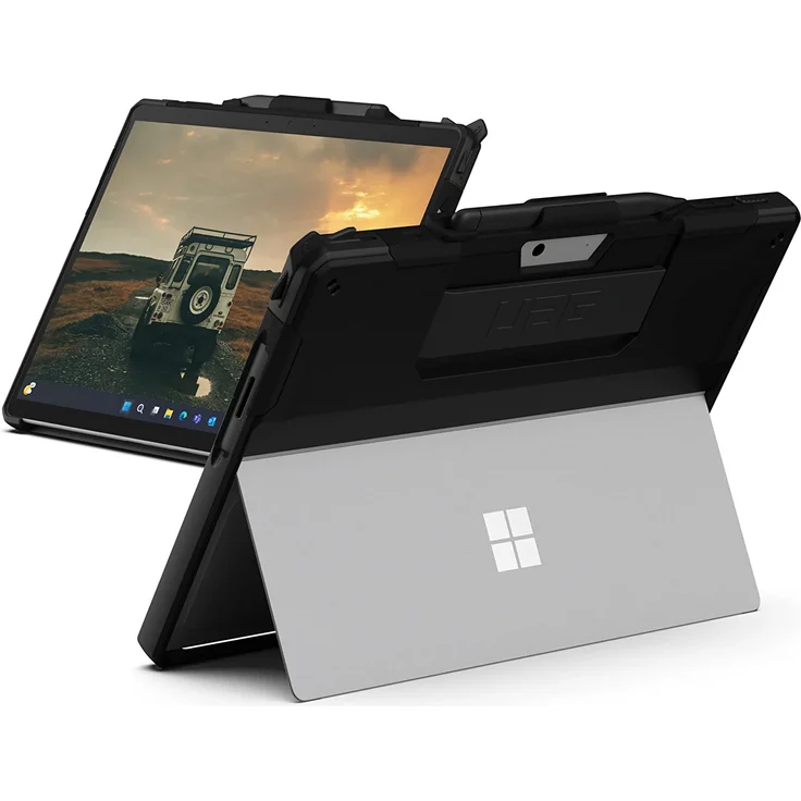 UAG Scout Handstrap Case für Microsoft Surface Pro 9 Hülle für Handschlaufe, Type-Cover kompatibel, Kickstand Aussparung, Surface Pen Halterung, schwarz – Bild 1