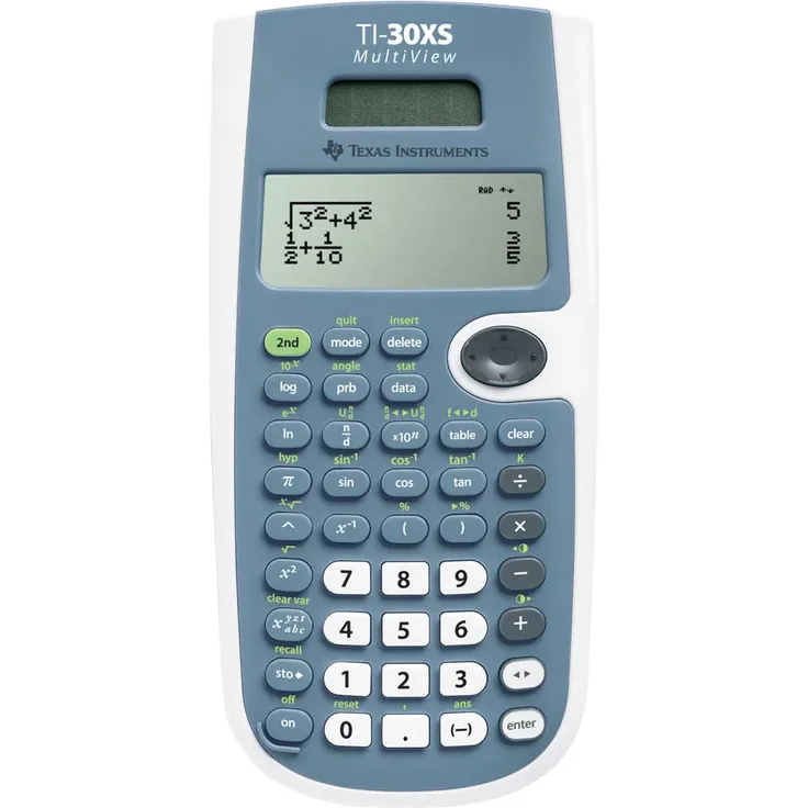 Texas Instruments TI-30XS MultiView Schulrechner (bis zu 4-zeiliges Display, Solar- und Batteriebetrieb)