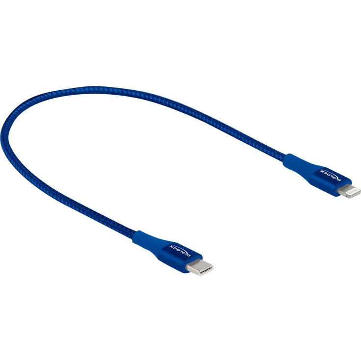 Delock Lightning-Kabel USB-C männlich zu Lightning männlich 50 cm Blau für Apple iPad-iPhone-iPod (Lightning)