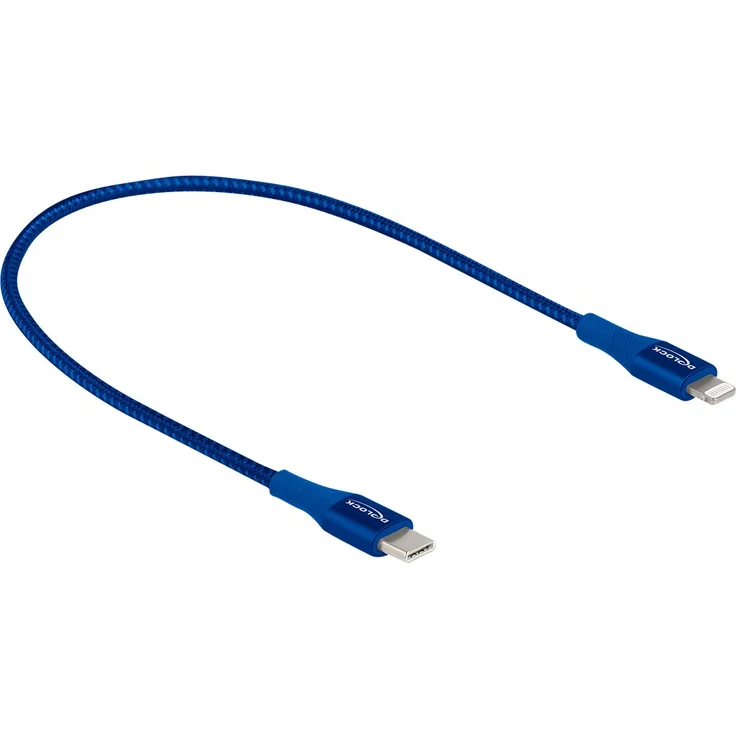 Delock Lightning-Kabel USB-C männlich zu Lightning männlich 50 cm Blau für Apple iPad-iPhone-iPod (Lightning) – Bild 1
