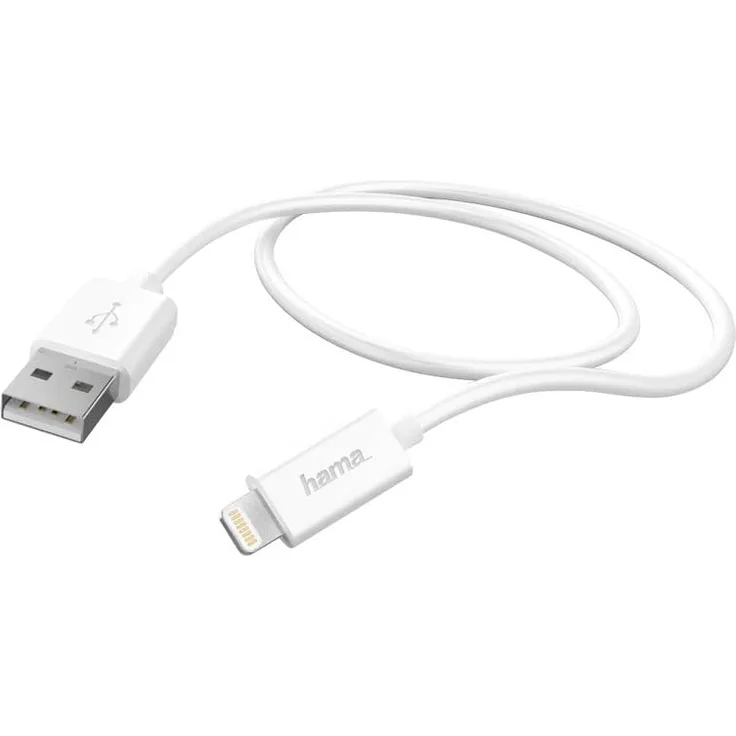 Hama Ladekabel, USB-A Lightning, 1 m, Weiß
