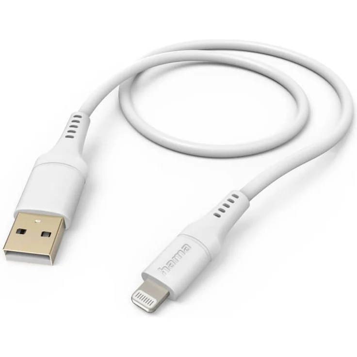 Hama Ladekabel "Flexible", USB-A Lightning, 1,5 m, Silikon, Weiß – Bild 1