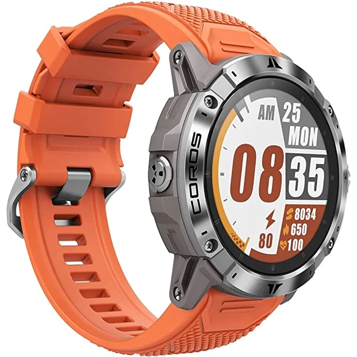 Coros Vertix 2 Smartwatch GPS, Unisex, 50mm, Gehäuse aus Titanlegierung, Silikonarmband, Lava – Bild 3