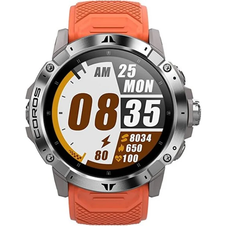 Coros Vertix 2 Smartwatch GPS, Unisex, 50mm, Gehäuse aus Titanlegierung, Silikonarmband, Lava – Bild 2