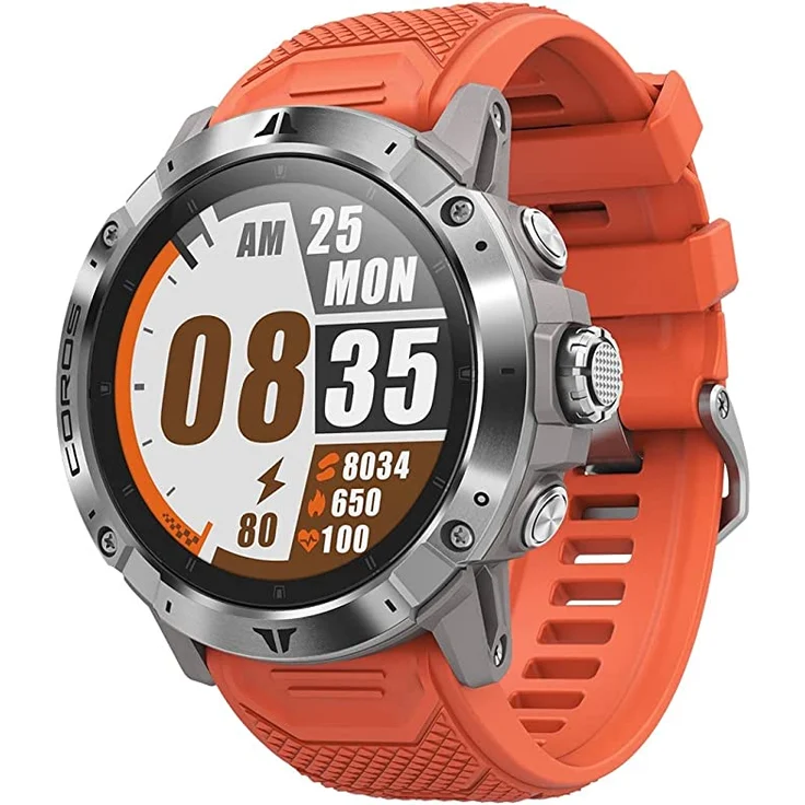 Coros Vertix 2 Smartwatch GPS, Unisex, 50mm, Gehäuse aus Titanlegierung, Silikonarmband, Lava – Bild 1
