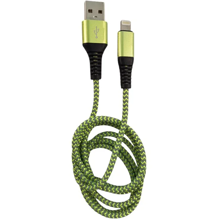 LC-Power Lightning-Kabel USB männlich zu Lightning männlich 1 m Grau, grün für Apple iPad-iPhone-iPod (Lightning)