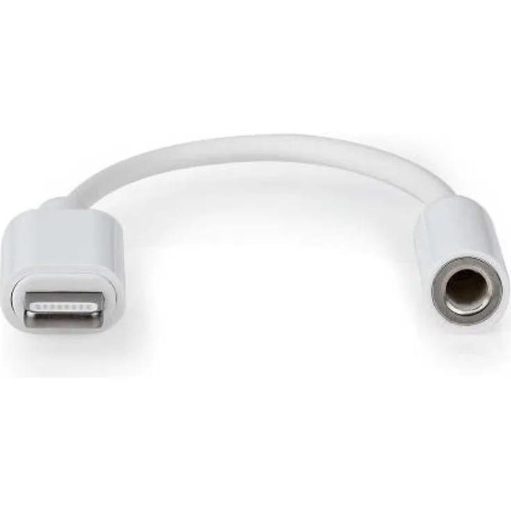 Apple Lightning Adapter | Apple Lightning 8-Pin | 3.5 mm Buchse | Vernickelt | 0.10 m | Rund | TPE | Weiss | Box