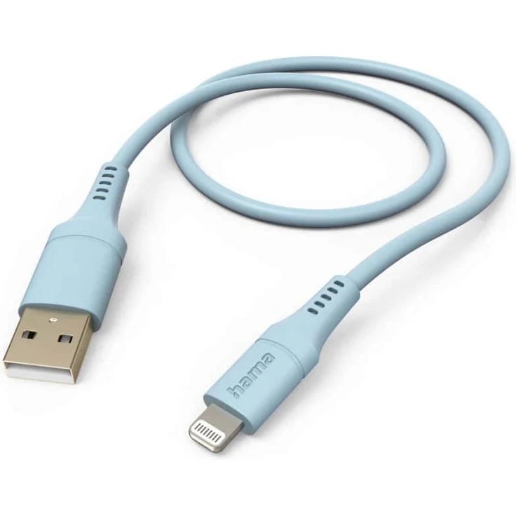 Hama Ladekabel "Flexible", USB-A Lightning, 1,5 m, Silikon, Blau – Bild 1