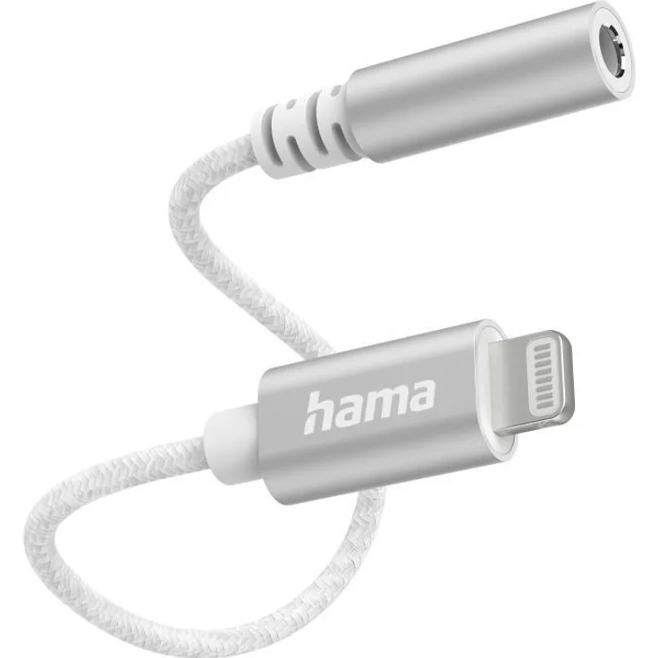 Hama Aux-Adapter Lightning 3,5-mm-Klinke-Buchse, Weiß (00201523)