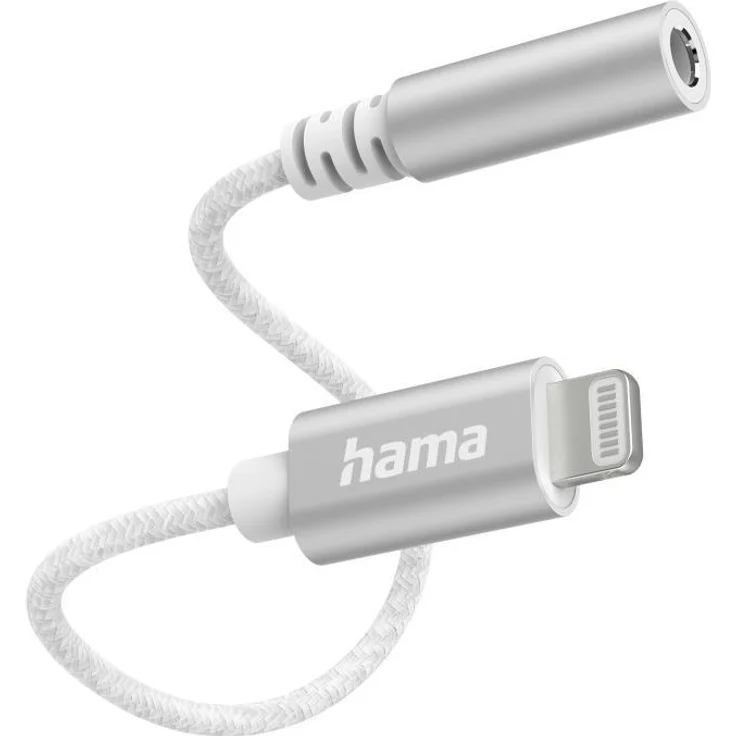 Hama Aux-Adapter Lightning 3,5-mm-Klinke-Buchse, Weiß (00201523) – Bild 1