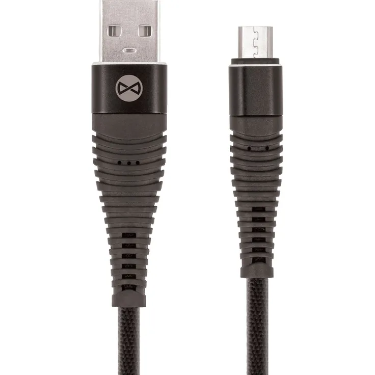 Forever USB Ladekabek Datenkabel Kabel Micro-USB 1M 2A für Samsung Galaxy HTC Huawei Sony Nexus Nokia Honor etc in Schwarz