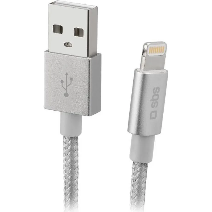 SBS TECABLEUSBIP589BS Lightning-Kabel 1 m Silber (TECABLEUSBIP589BS)