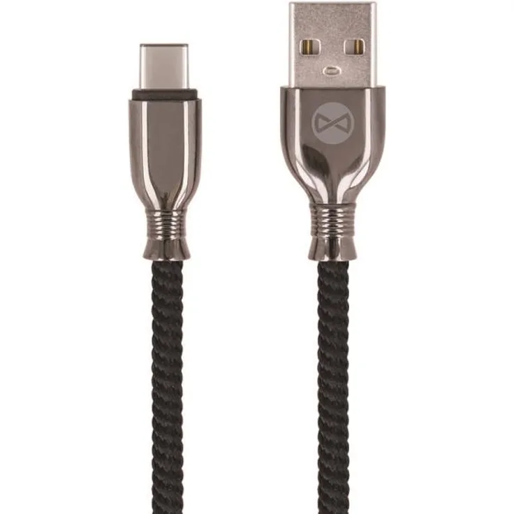 Forever Tornado USB-C Anti-Bruch Nylon geflochten USB Typ-C Robust Ladekabel Daten Transfer Kabel 3A Ladegerät in Schwarz