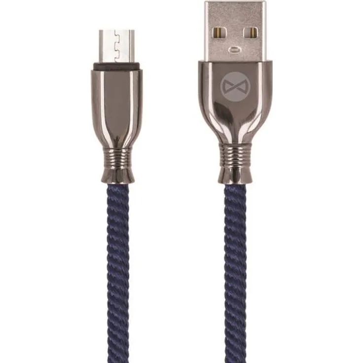 Forever Tornado Micro-USB Anti-Bruch Nylon geflochten USB Robust Ladekabel Daten Transfer Kabel 3A Ladegerät in Blau