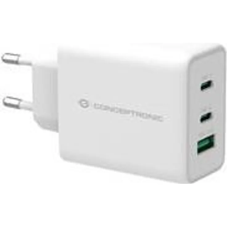Conceptronic ALTHEA12W 3-Port 65W GaN USB PD Charger Netzteil 65 Watt 5 A (USB, 2 x USB-C) weiß