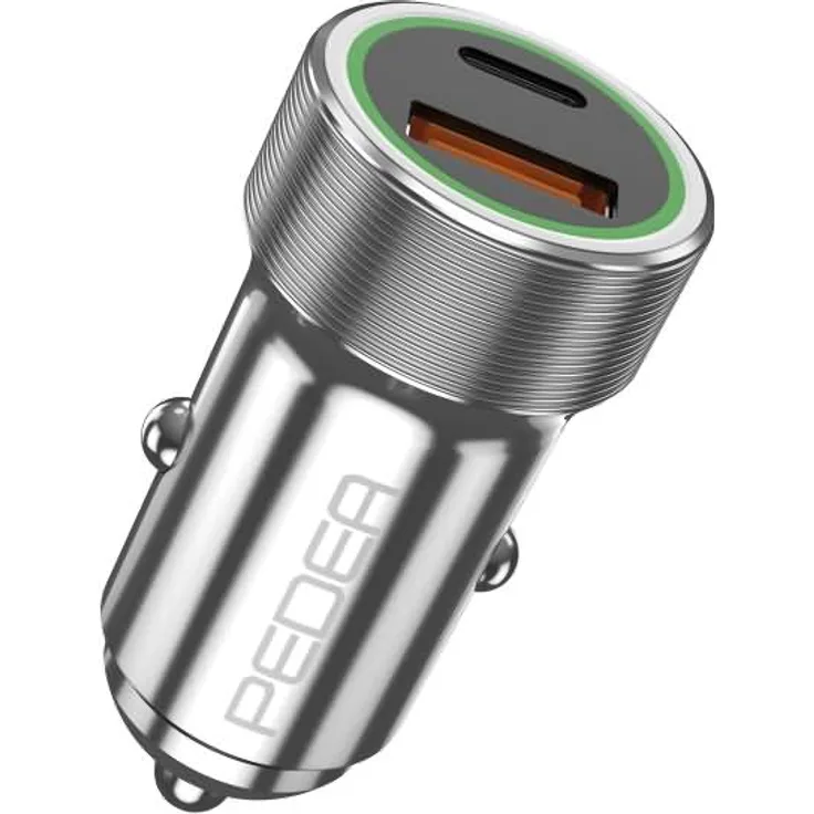 Pedea KFZ-Schnelladegerät -Dual- PD 20 Watt USB Typ A-C, silbe