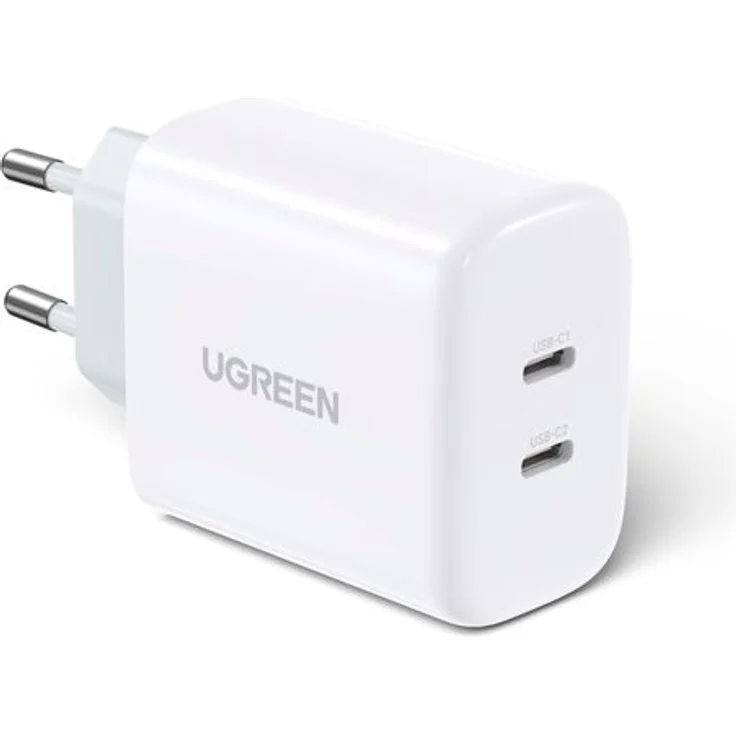 Ugreen USB-C+USB-C 40W PD Wall Charger (20W+20W) EU White – Bild 1