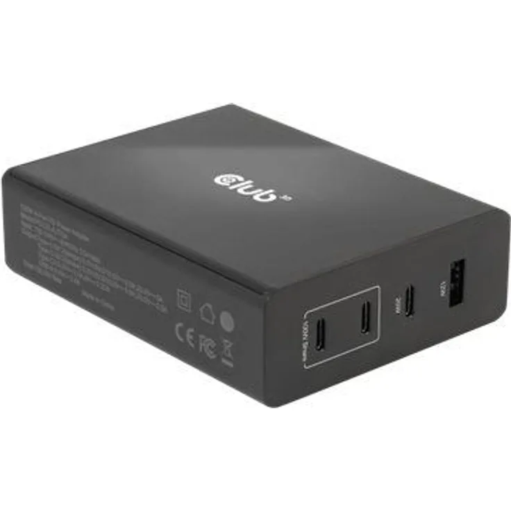 CLUB3D Reiseladegerät CAC-1906 132W GAN-Technologie, USB Typ-A und -C mit Vier Anschlüssen, Power Delivery (PD) 3.0