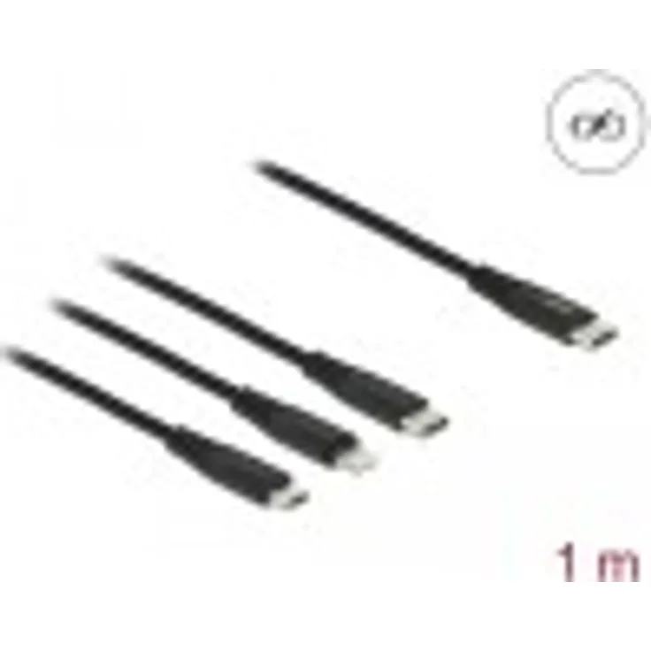 Delock USB Ladekabel 3 in 1 USB Type-C zu Lightning Micro USB
