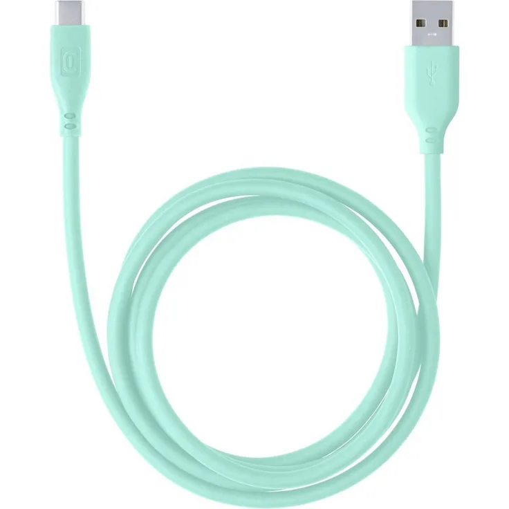 Cellularline Lade- und Datenkabel Soft 120cm USB Type-A auf Type-C grün USBDATASOFTUSBCG