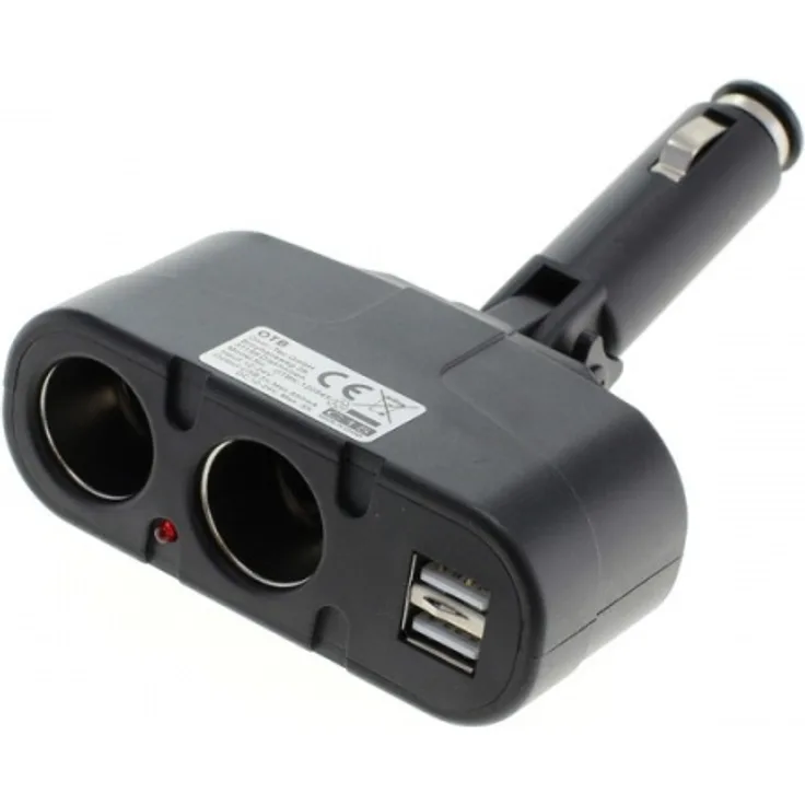 AccuCell KFZ-Adapter, Verteiler Zigarettenanzünder Stecker auf 2x Kupplung + USB