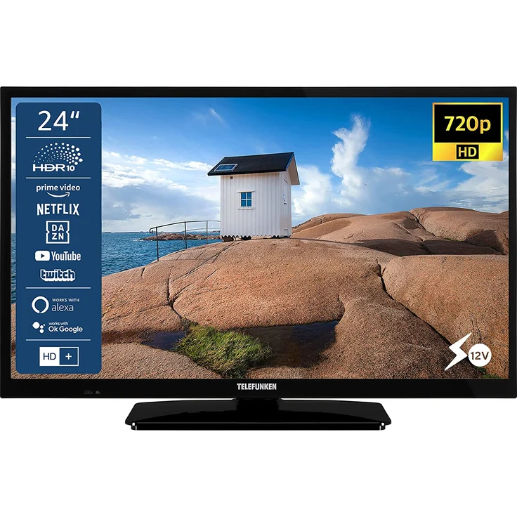 Telefunken XH-24SN550MV 61 cm (24 Zoll) LED Smart TV (FUll HD, HDR10+, HLG) HD-Triple-Tuner (Satellit, Antenne, Kabel) Energieklasse E (DE-Modell) – Bild 1