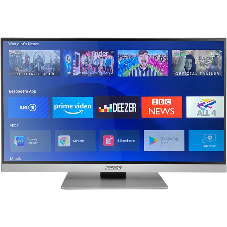 Selfsat SMART LED TV 1260 61 cm (24 Zoll) LED Smart TV (FUll HD, kein HDR) HD-Triple-Tuner (Satellit, Antenne, Kabel) Energieklasse F (DE-Modell)