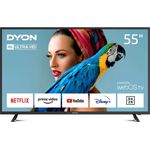 DYON Smart 55 X-EOS 139 cm (55 Zoll) LED Smart TV (Ultra HD, HDR, HDR10, HLG, Edge LED) HD-Triple-Tuner (Satellit, Antenne, Kabel) Modelljahr Energieklasse G ()