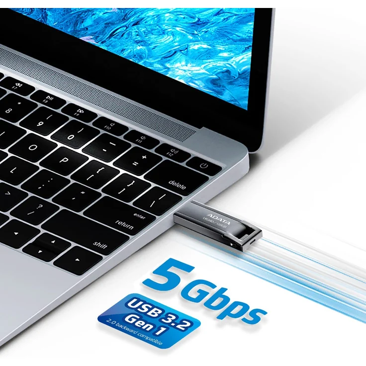 ADATA UR340 128 GB USB-Stick, nickel, USB-A 3.2 Gen 1 (AROY-UR340-128GBK) – Bild 3