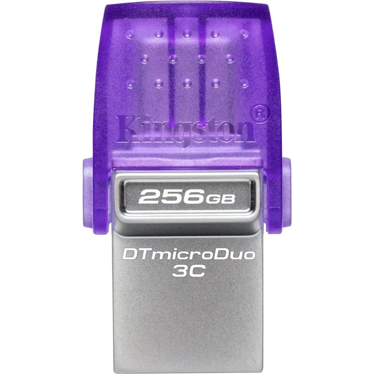 Kingston DataTraveler microDuo 3C USB-Stick 256GB USB Gen 3 Type-C und Type-A - DTDUO3CG3-256GB, Lila + Silber (DTDUO3CG3/256GB)