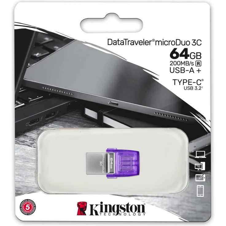 Kingston DataTraveler microDuo 3C - USB-Flash-Laufwerk 64 GB (DTDUO3CG3/64GB) – Bild 3
