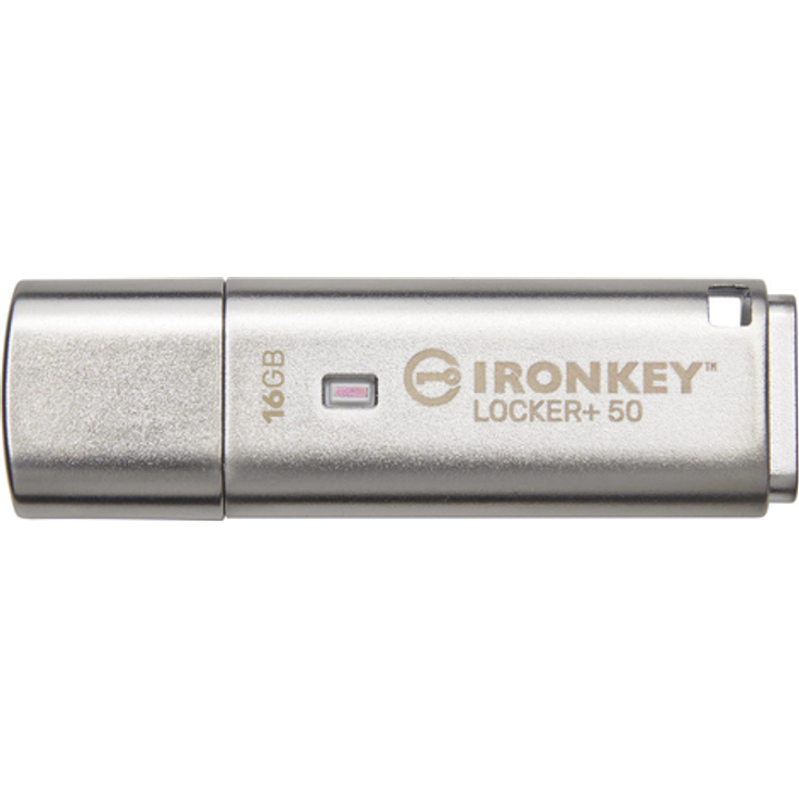 Kingston IronKey Locker+ 50 - USB-Flash-Laufwerk - verschlüsselt - 16GB - USB 3.2 Gen 1 (IKLP50-16GB) – Bild 1
