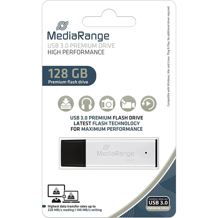 MediaRange USB-Stick 128GB USB 3.0 high performance aluminiu (MR1902) – Bild 4