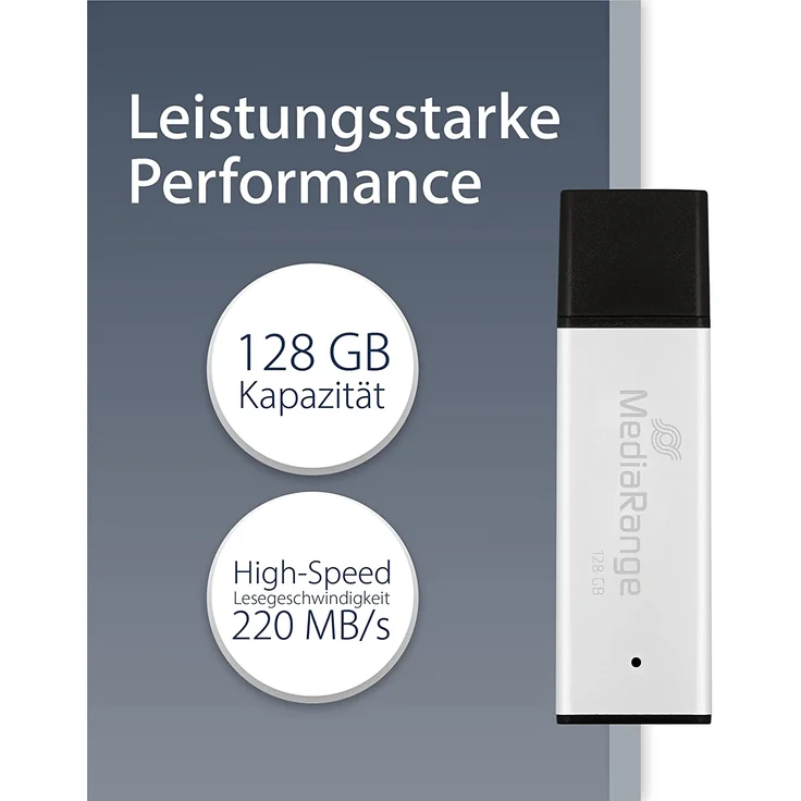 MediaRange USB-Stick 128GB USB 3.0 high performance aluminiu (MR1902) – Bild 3