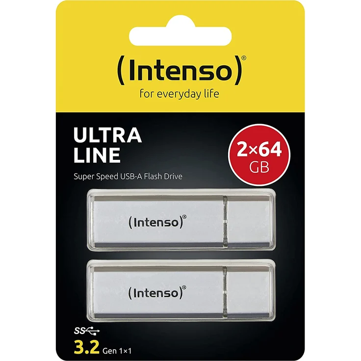Intenso Ultra Line - 2x 64GB Speicherstick - USB 3.2 Gen 1x1, silber (?3531494) – Bild 4