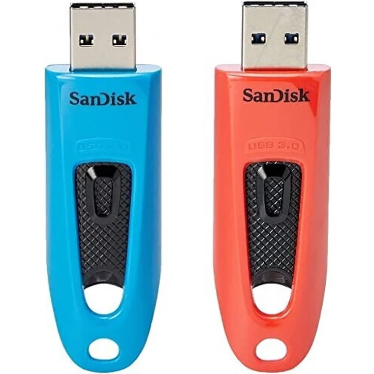 SanDisk Ultra - USB-Flash-Laufwerk - 64 GB - USB 3.0 - Blau, Rot (Packung mit 2) (619659193508) – Bild 1
