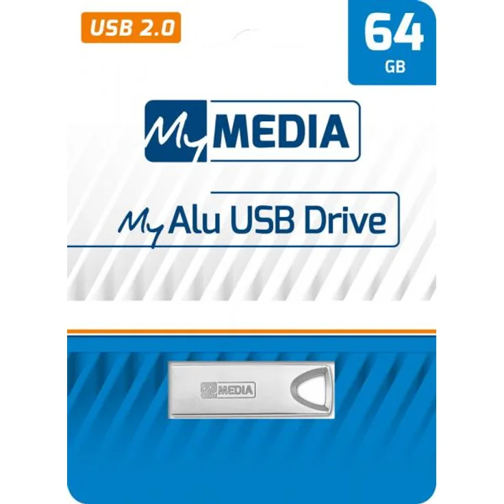 MyMedia USB Stick 64GB Speicherstick My Alu silber 2.0 (69274)