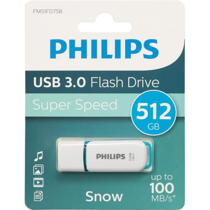 Philips USB 3.0 512GB Snow Edition Spring Green (FM51FD75B/00) – Bild 4
