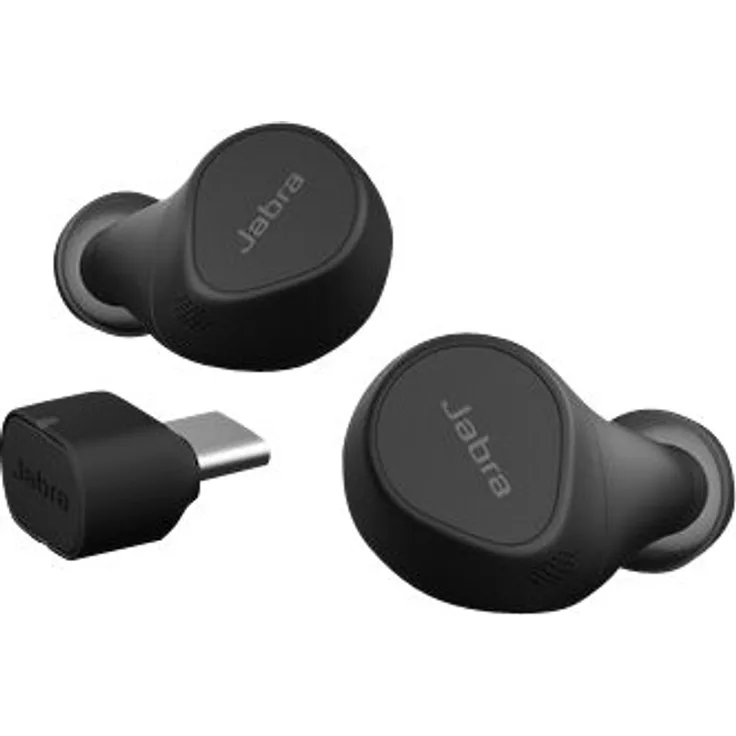Jabra Evolve2 Buds MS True-Wireless In-Ear-Kopfhörer mit USB-A Adapter ohne Ladecase, schwarz