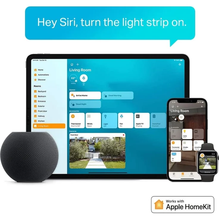 TP-Link Tapo L930-5 Smart LED Strip, funktioniert mit Amazon Alexa, Apple HomeKit & Google Assistant, beschichtetes Lichtband Sync mit Musik, App-Steuerung, Farbwechsel, Segmentcontrol, 16 Mio. Farben, weiß – Bild 2