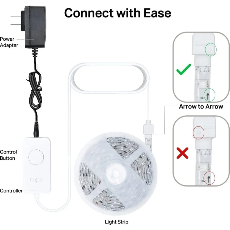 TP-Link Tapo L930-5 Smart LED Strip, funktioniert mit Amazon Alexa, Apple HomeKit & Google Assistant, beschichtetes Lichtband Sync mit Musik, App-Steuerung, Farbwechsel, Segmentcontrol, 16 Mio. Farben, weiß – Bild 7