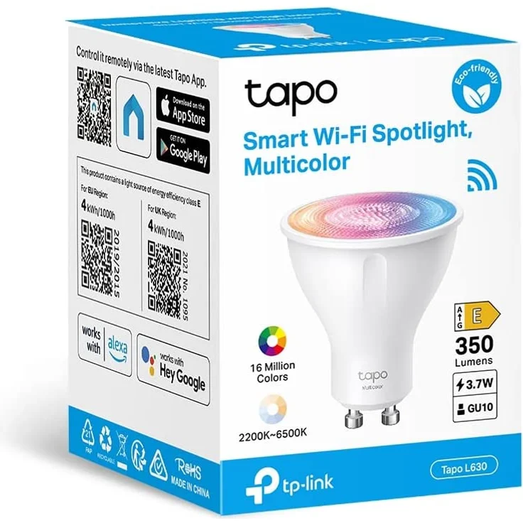 TP-Link Tapo L630 Smarte WLAN Glühbirne GU10, Energie sparen, 3,5 W (entspricht 50 W), mehrfarbige dimmbare Alexa smarte Lampe, Smart Home Alexa Zubehör, 16 Mio. Farben, weiß (184500693) – Bild 7