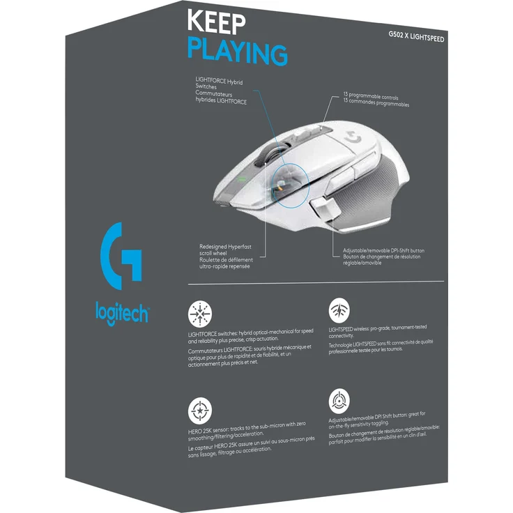 Logitech G502 X LIGHTSPEED Wireless - Gaming Maus (Weiß) (910-006190) – Bild 12