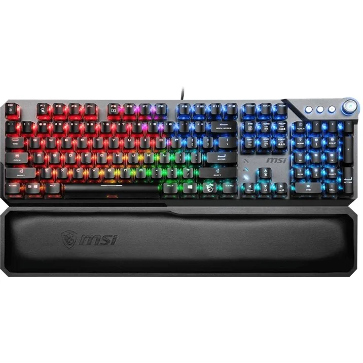 MSI Vigor GK71 Sonic, Gaming-Tastatur, USB, MSI Sonic Red, QWERTY, silber, schwarz (S11-04DE232-CLA) – Bild 1