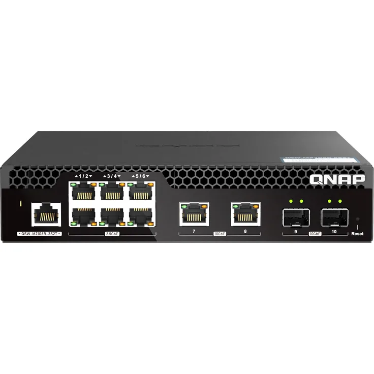 QNAP QSW-M2106R-2S2T - Layer 2 Switch - managed - 2 x 10 Gigabit SFP+ + 2x 10 Gigabit RJ45 + 6 x 2.5 (QSW-M2106R-2S2T)